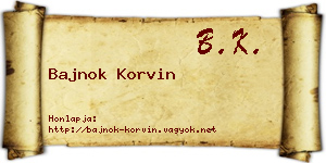Bajnok Korvin névjegykártya